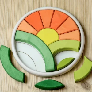 Bumbu // Round Puzzle - Hill + Sun> For 5+ Year Olds | For 4+ Year Olds