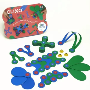 Clixo Magnetic Crew Pack - Blue & Green (30 pcs)> For 5+ Year Olds | For 4+ Year Olds