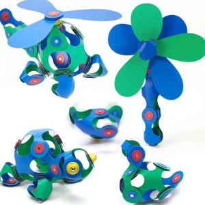 Clixo Magnetic Crew Pack - Blue & Green (30 pcs)> For 5+ Year Olds | For 4+ Year Olds