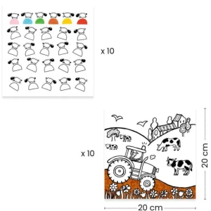 Djeco // Farm Colouring Activity Dispenser> For 4+ Year Olds | For 3+ Year Olds