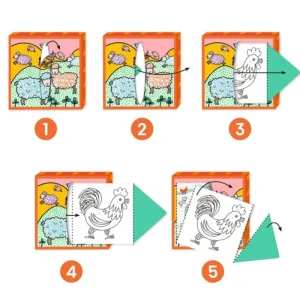 Djeco // Farm Colouring Activity Dispenser> For 4+ Year Olds | For 3+ Year Olds