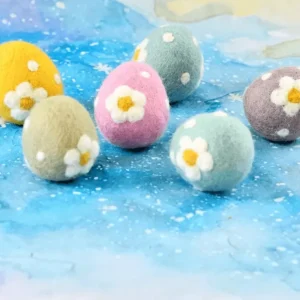 Tara Treasures Felt Blue Teal Floral And Dots Egg> Small World Play
