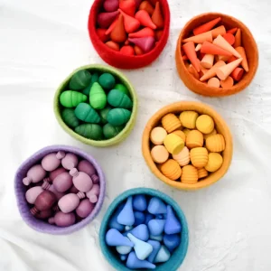 Tara Treasures Felt Colourful Bowls - Set of 6> Small World Play
