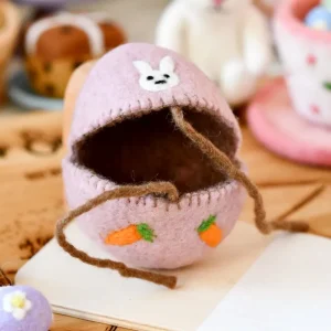 Tara Treasures Felt Egg Cover - Pink With Bunny Motif> Small World Play