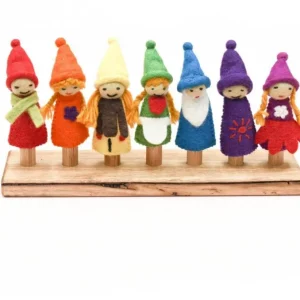 Tara Treasures Felt Finger Puppet - Rainbow Fairies & Gnomes Set> Small World Play