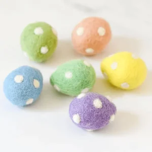 Tara Treasures Felt Pastel Polka Eggs (Set of 6)> Small World Play | Food Play