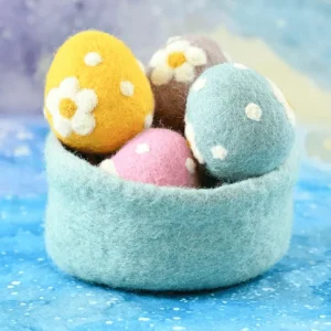 Tara Treasures Felt Pink Floral And Dots Egg> Small World Play | Food Play