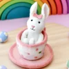 Tara Treasures Felt Rabbit In Tea Cup Party> Small World Play