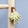 Tara Treasures Felt Waldorf Pocket Doll - Sage Green Dress> Small World Play