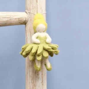 Tara Treasures Felt Waldorf Pocket Doll - Olive Green Dress> Small World Play