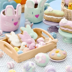 Tara Treasures Felt White Easter Bunny Cookie> Small World Play | Food Play