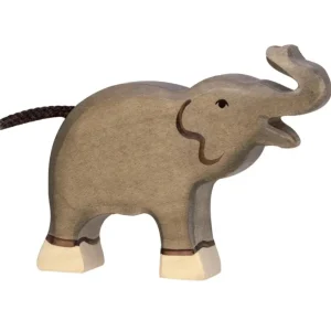 Holztiger // Elephant Small Trunk Raised> Safari Theme | Small World Play
