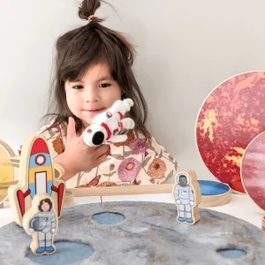 Tara Treasures Play Mat // Moon Crater with Astronaut Space> For 5+ Year Olds | For 4+ Year Olds