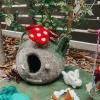 Tara Treasures // Felt Fairy Toadstool House with Rabbit Toy> Small World Play