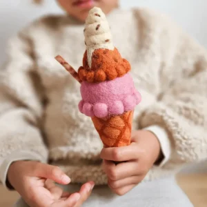 Tara Treasures // Felt Neopolitan (Harlequin) Ice Cream> Food Play