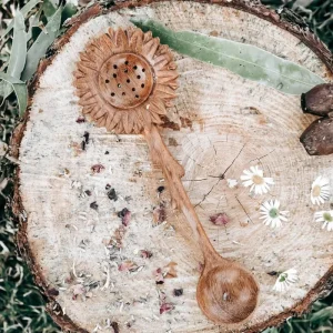Wild Child Mountain Wild Tree Collection // Sunflower Slotted Duo Spoon ⓒ> Sensory Play